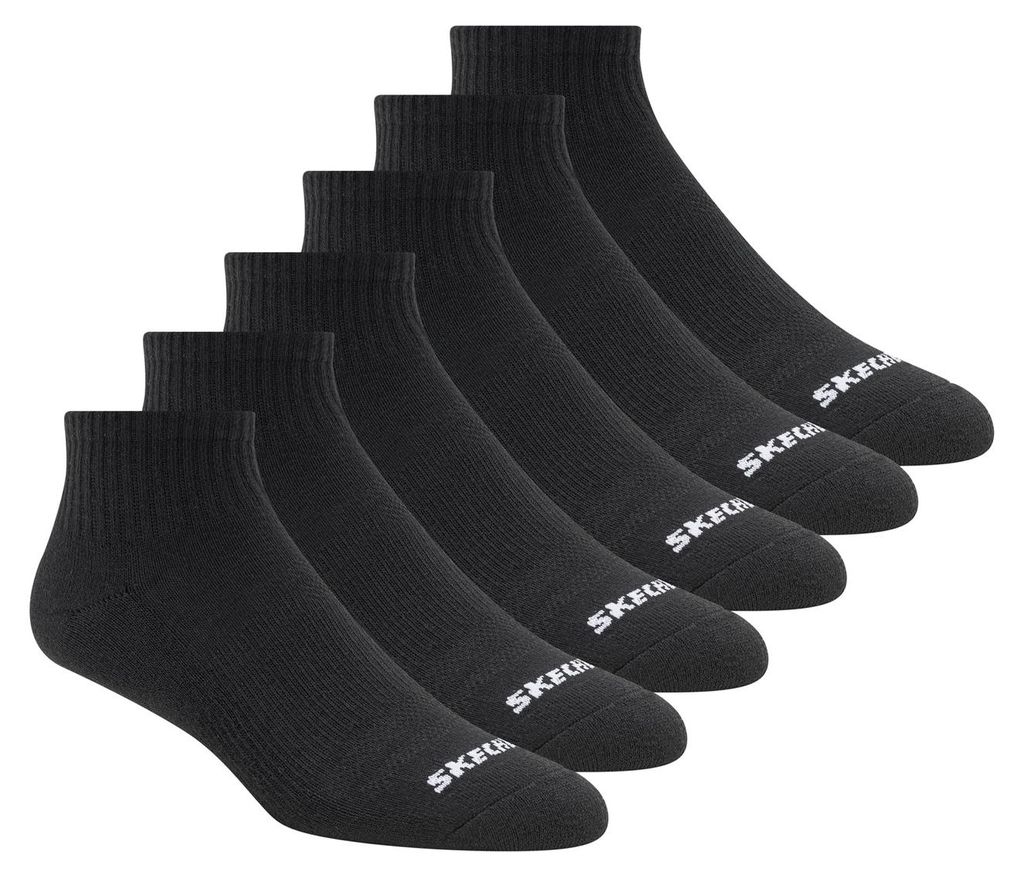 Skechers Herren Socken 6er Pack Quarter Crew Schwarz Größe Produktbild 