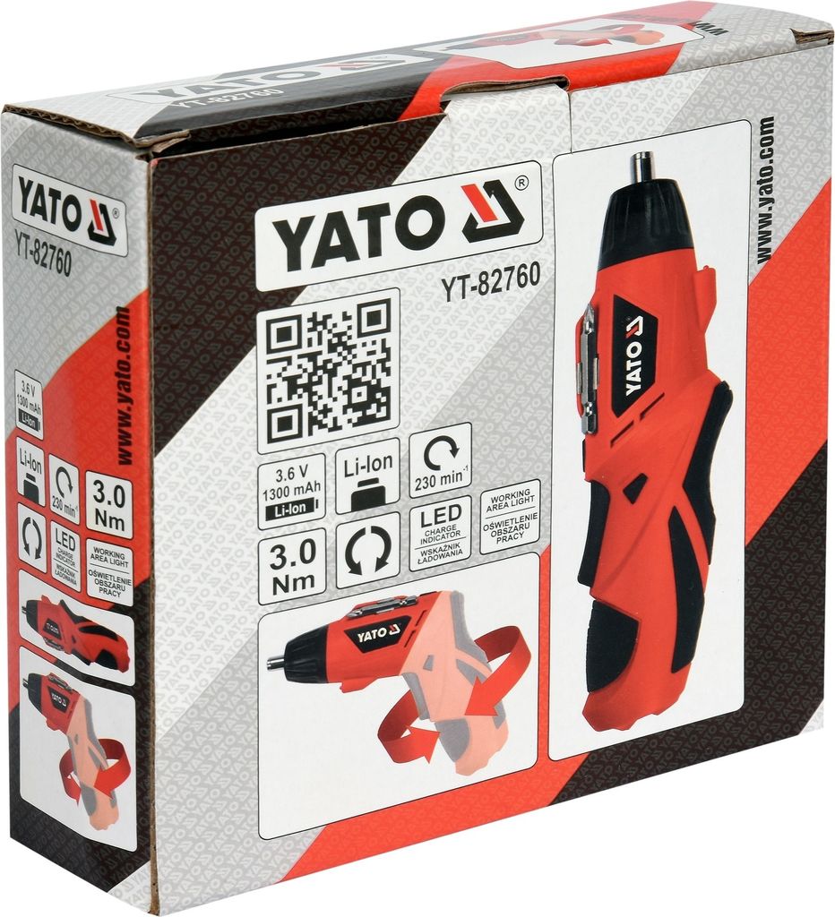 Yato YT-82760, Śrubokręt, Uchwyt pistoletowy, 1/4", Czarny, Zdjęcie produktu 