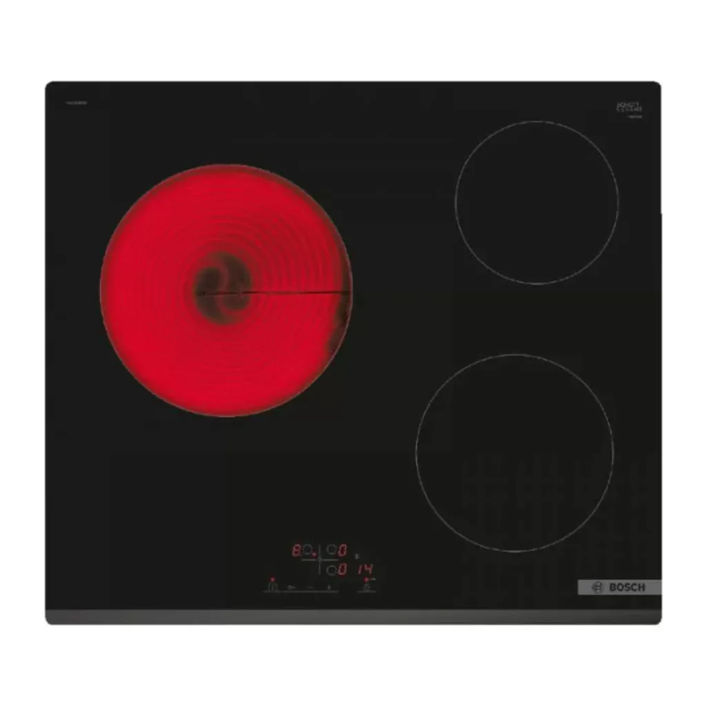 Table Bosch PKM631BB2E 3 zones vitrocéramique ReStart et Minuterie