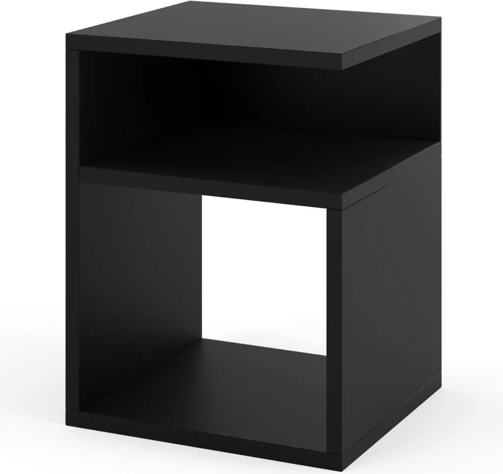 Table de chevet noire SUSAN 804 : Petit meuble de rangement moderne - 2