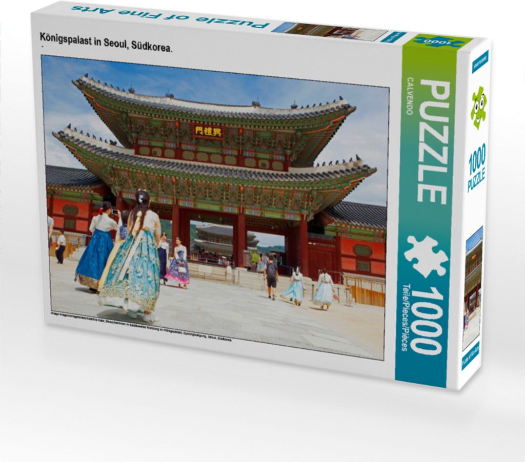CALVENDO Puzzle Königspalast in Seoul, Südkorea. 1000 Teile Puzzle quer | 1000 Teile Lege-Größe 64x48cm Foto-Puzzle für glückliche Stunden