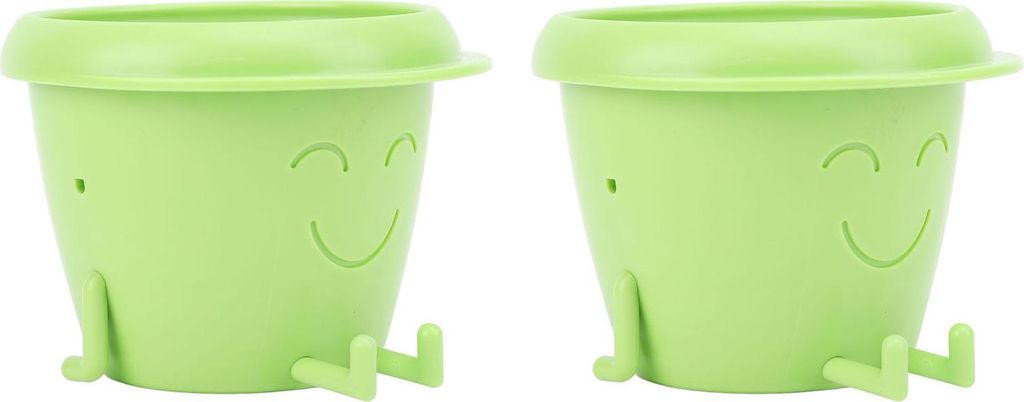 Straight Leg Small Succulent Face Flower Pot mit Drainage Cute Plastic Funny Planter für Indoor-Pflanzen Cactus Green