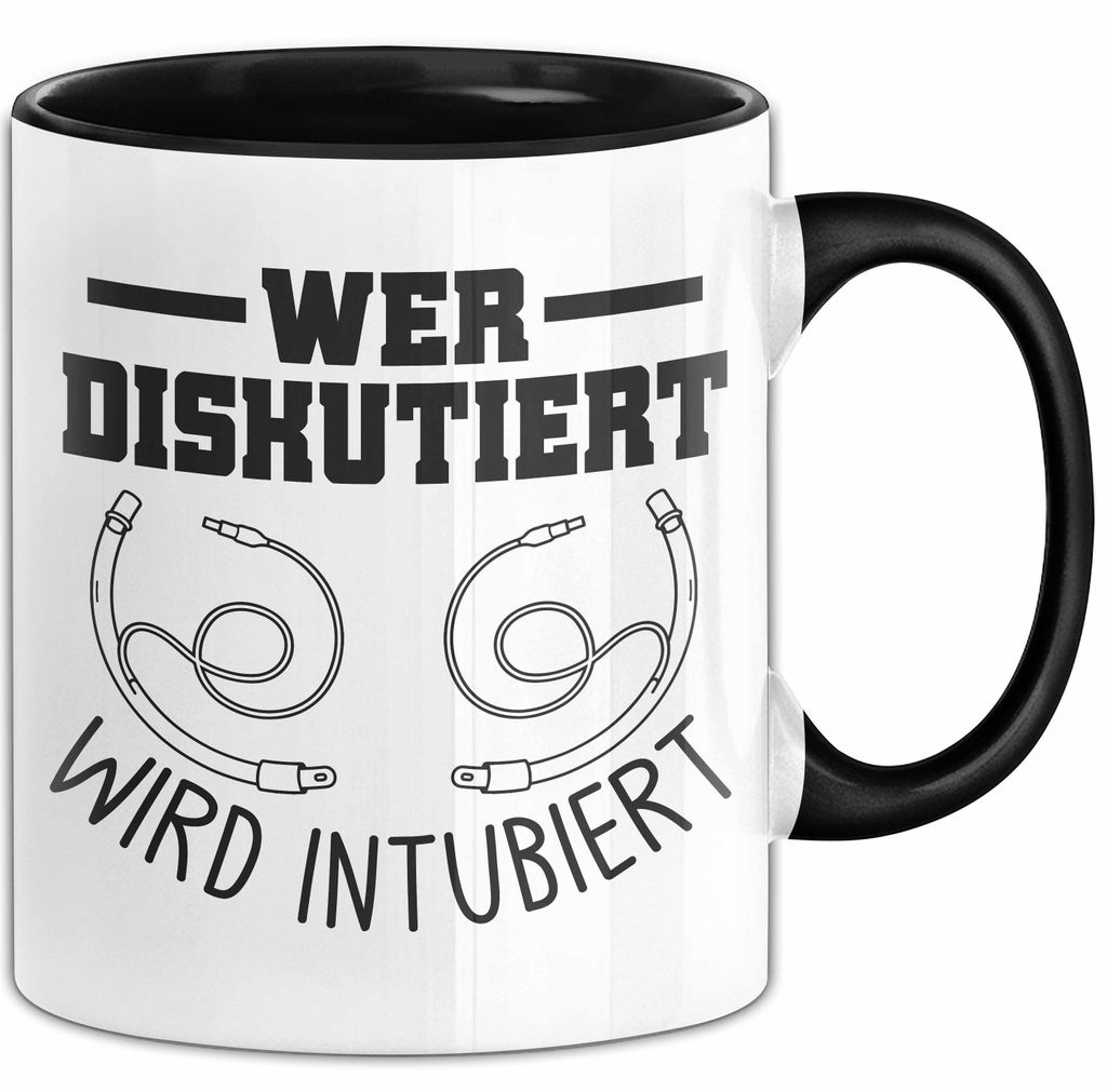 Krankenschwester Tasse Geschenk Wer Diskutiert Wird Intubiert Krankenhaus Geschenkidee (Schwarz)