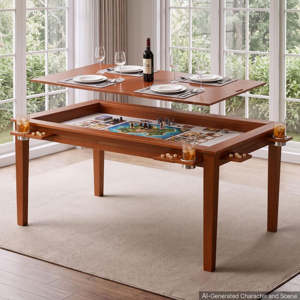 Stół do gier VEVOR, 160x100x76 cm, 2-w-1: stół do gier i Zdjęcie produktu 
