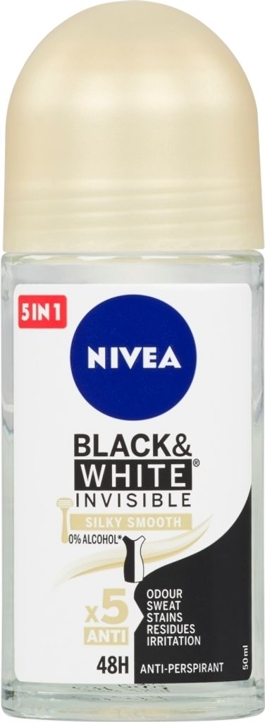 Nivea Invisible for Black & White Silky Smooth Women's Roll On Antiperspirant Deodorant 1.7oz 50ml