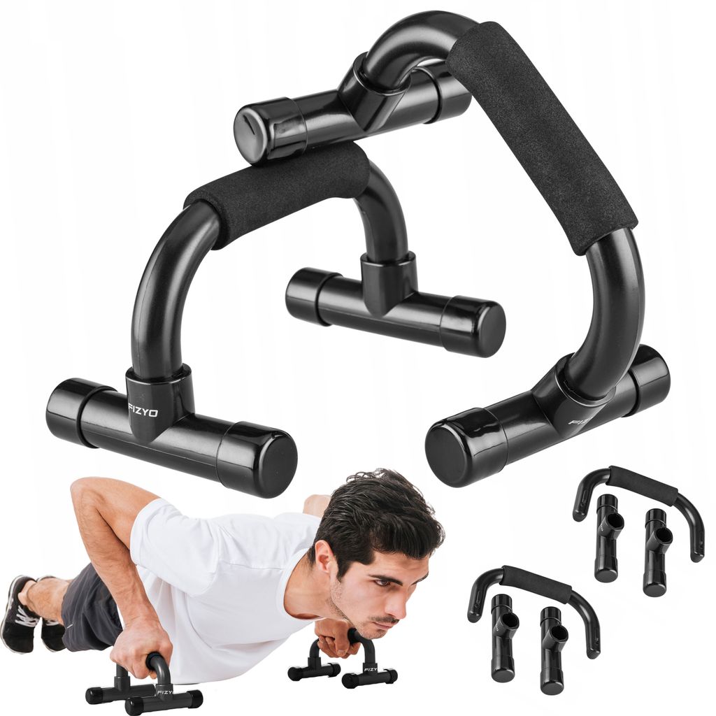FIZYO 2 Liegestützgriffe für Ganzkörpertraining, Push-Up Liegestütz-Griffe für zu Hause und im Fitnessstudio, rutschfeste Füße und Schaumsto...