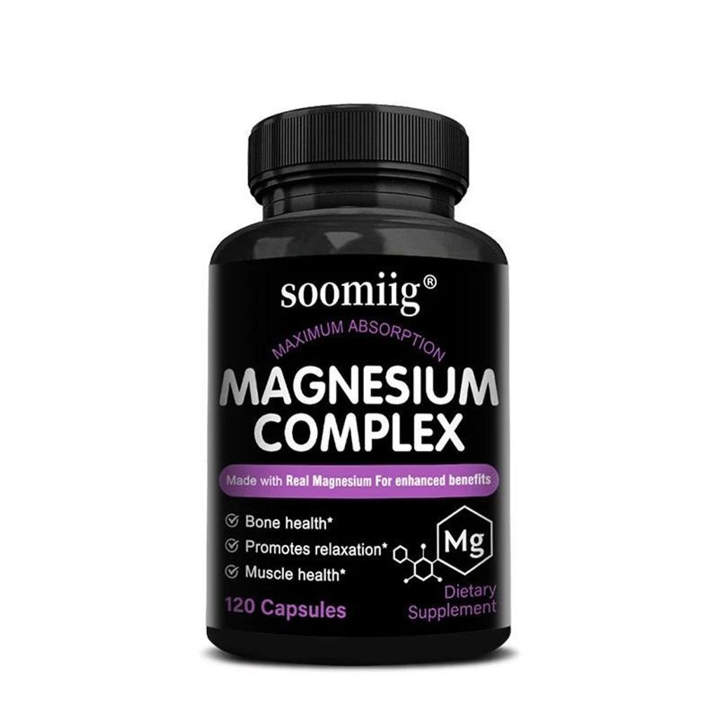 Magnesium Complex 500mg (120 Kapseln) Nahrungsergänzungsmittel, Knochen, Muskeln, Gelenke, Entspannung, Schlaf, Herzgesundheit