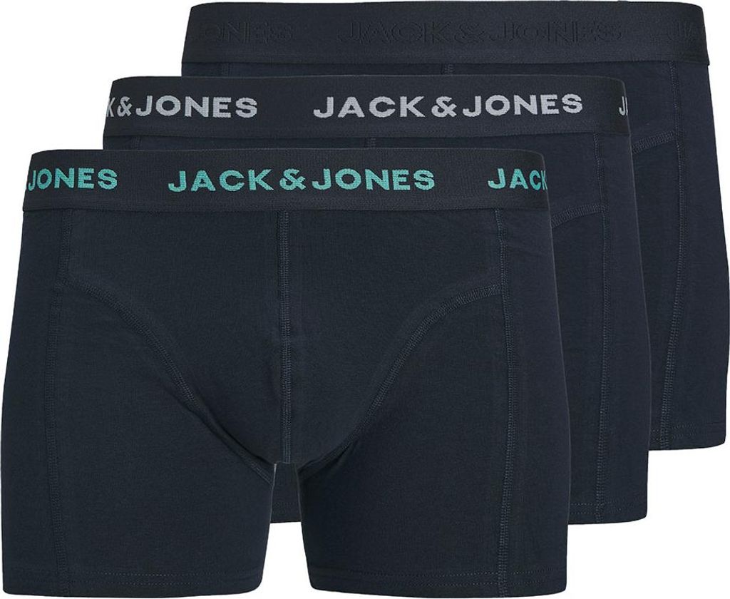 Jack & Jones Conor Solid Boxershorts 3 Einheiten Blau S Mann Blau S