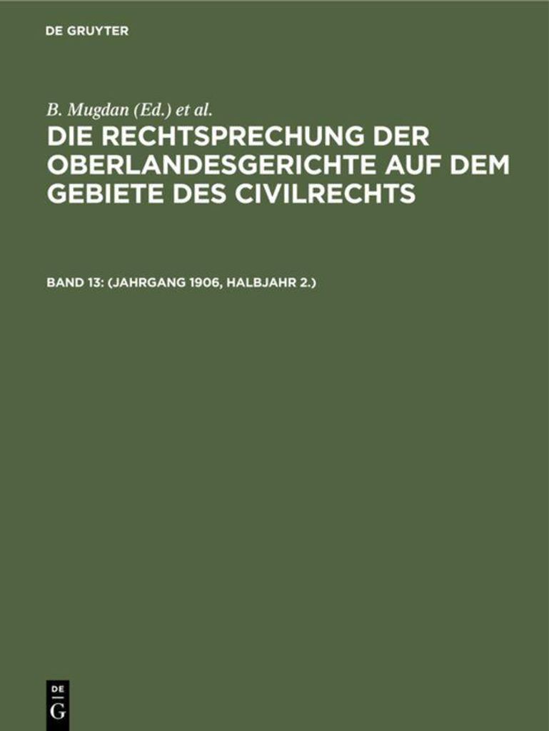(Jahrgang 1906, Halbjahr 2.)