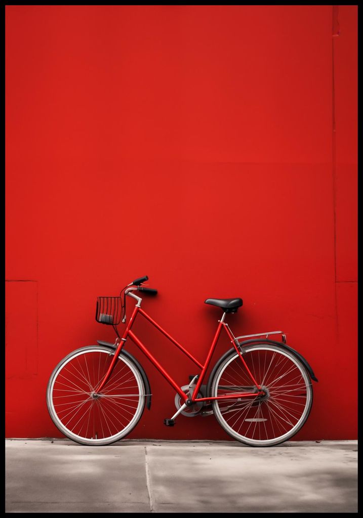 Plakat 68x98cm Rotes Fahrrad