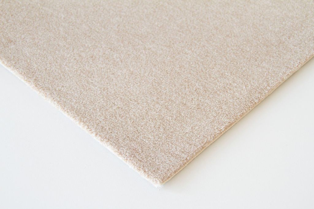 Steffensmeier Velours Teppichboden Venezia Meterware | Auslegware für Kinderzimmer Wohnzimmer Schlafzimmer | Hellbraun, Größe: 500x300 cm