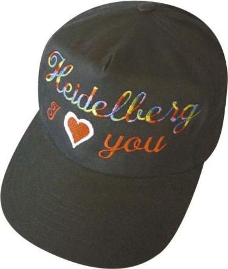 Baseballcap mit Einstickung - I love you Heidelberg - 69265 schwarz