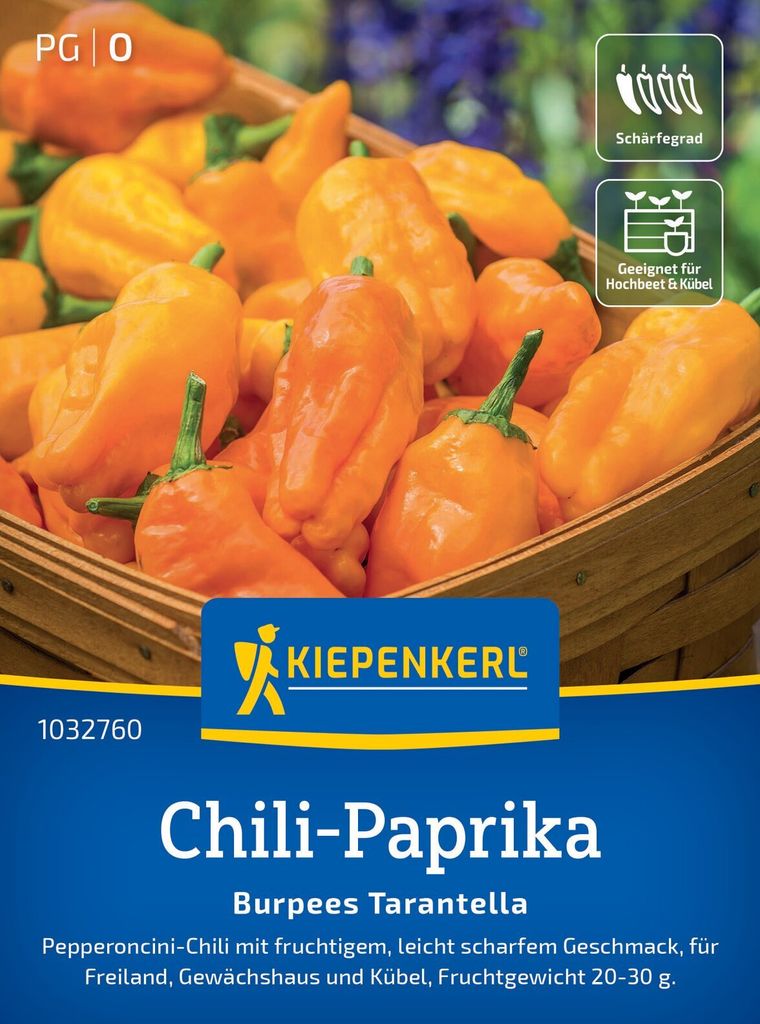 Kiepenkerl Chili-Paprikasamen Burpees Tarantella Capsicum annuum 7 Pflanzen