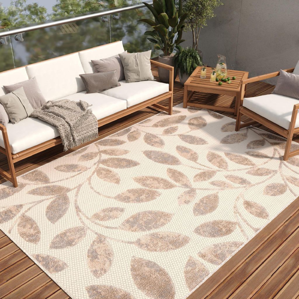 Tapiso Teppich PATIO Modern Beige Grau Creme Wohnzimmer Schlafzimmer 80 x 150 cm