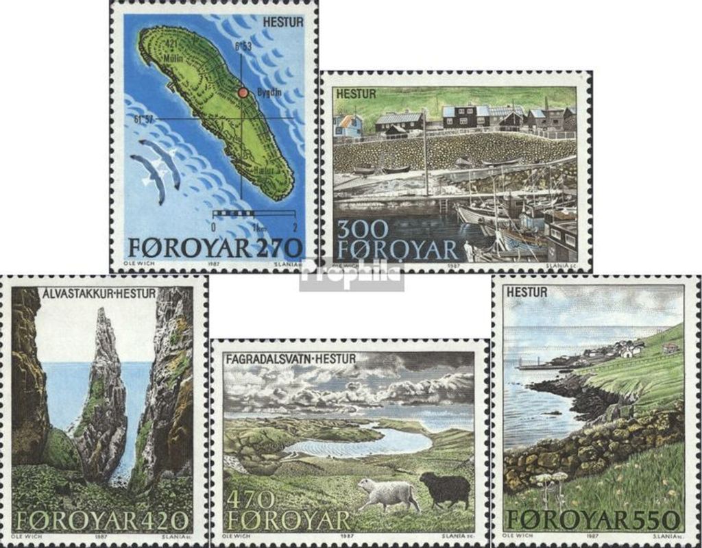 Briefmarken Dänemark - Färöer 1987 Mi 154-158 (kompl.Ausg.) gestempelt Insel Hestur