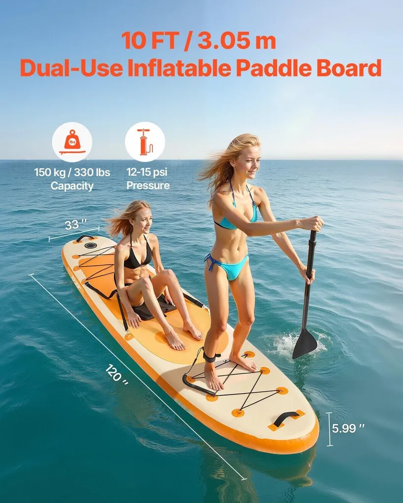 Stand Up Paddle gonflable polyvalent Pack complet avec pagaie et sac