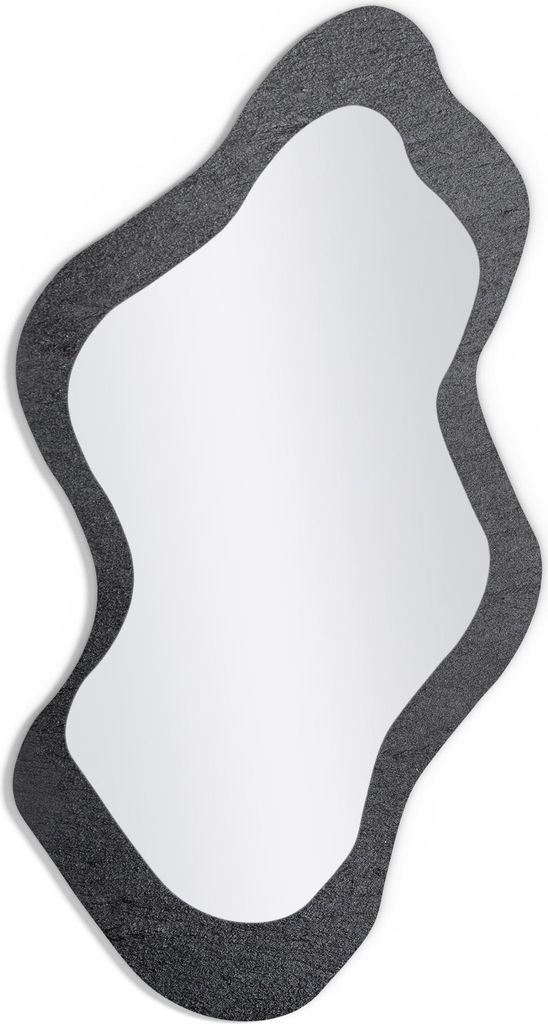 DEQORI Wandspiegel Organisch 48,9x93,8 cm 'Schiefertafel Stein-Optik' Spiegel Badspiegel