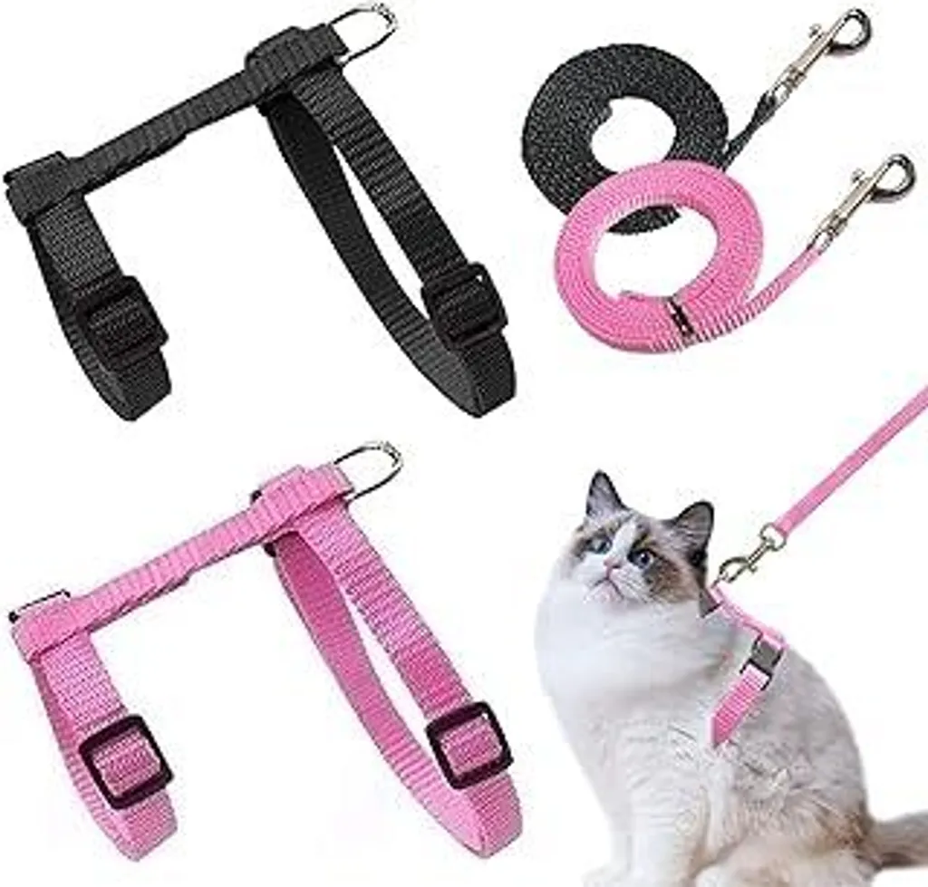 Offerta 2x Imbracatura Gatto Nylon con Guinzaglio - Regolabile Cuccioli