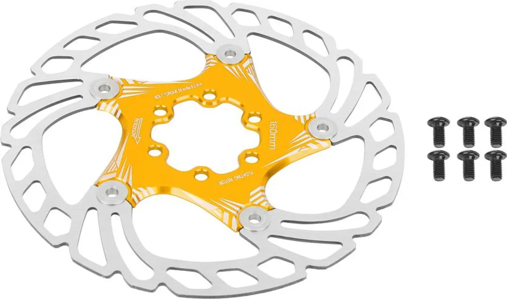 Rotore Freno 160mm MTB Metallo Gold - Ricambio 5 Fori Alta Qualità