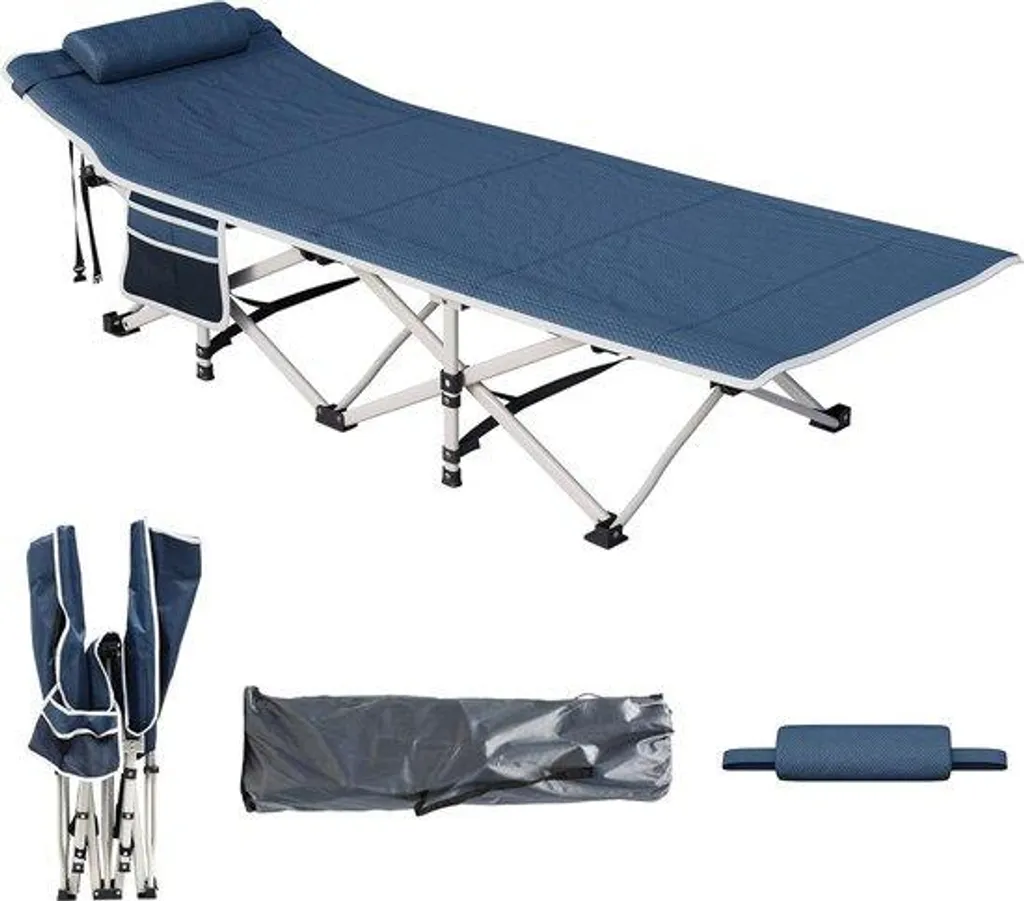 Lit de camp pliable anti-mal de dos, lit d'appoint stable charge 300 kg