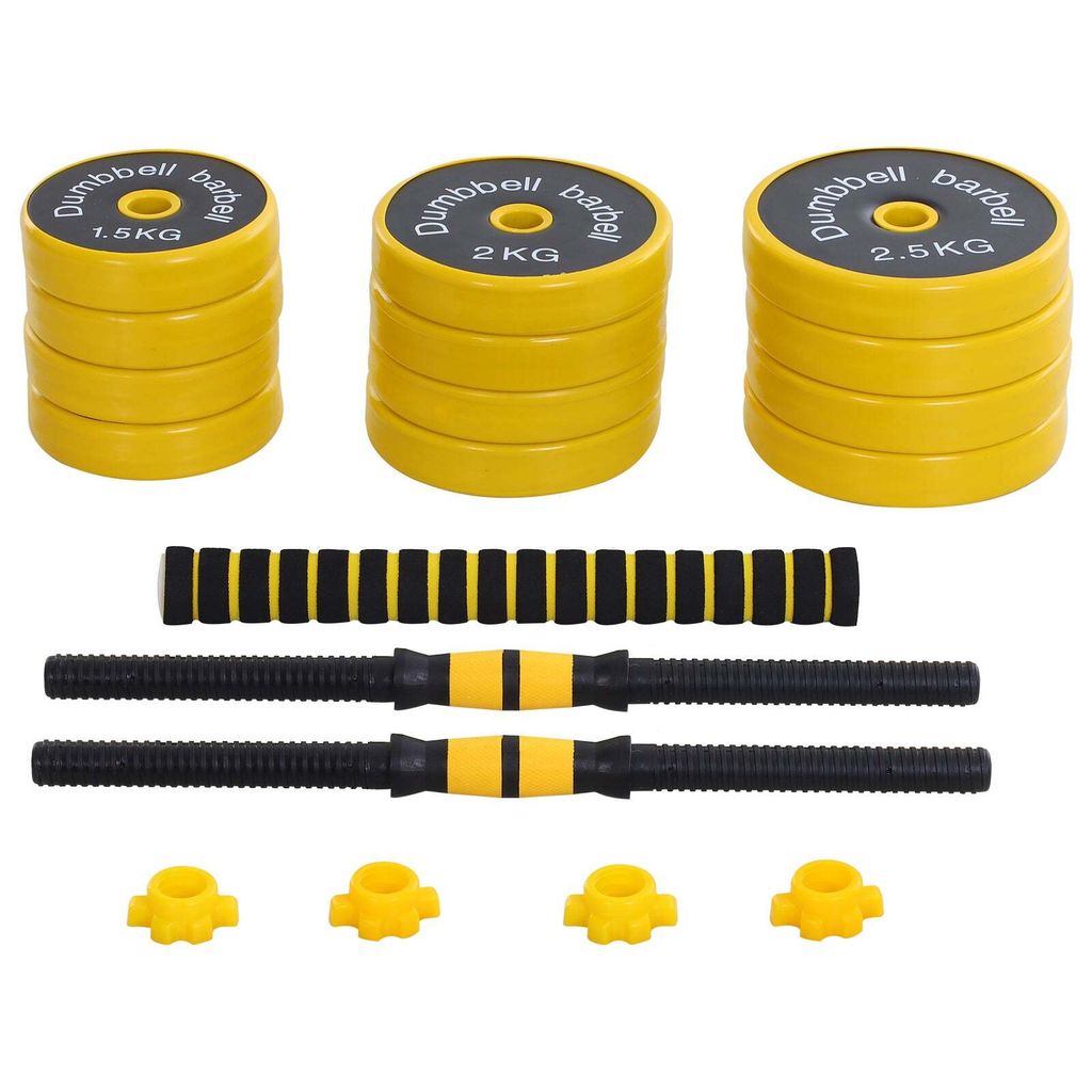HOMCOM 25 kg Dumbbell- en halterset, verstelbaar, Productafbeelding 