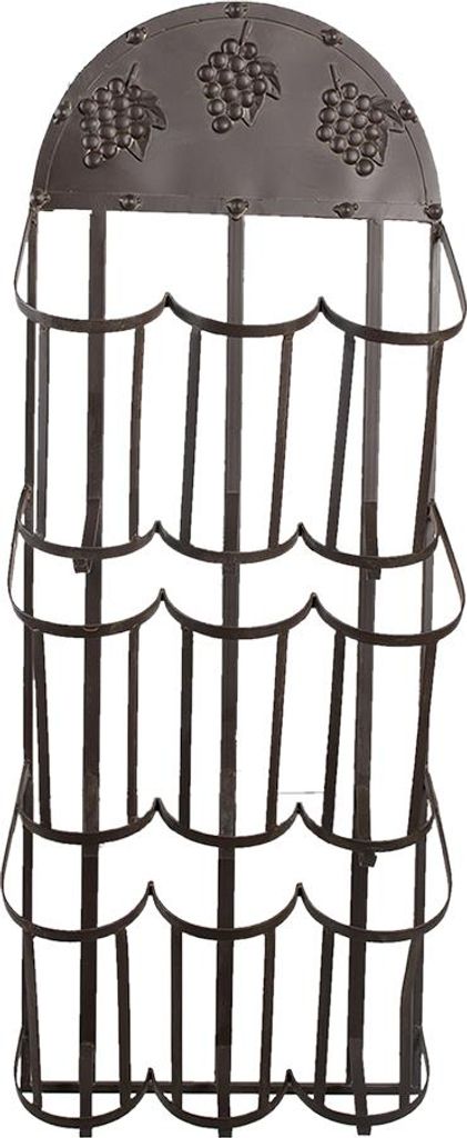 Clayre & Eef Weinregal 30x18x83 cm Schwarz Metall