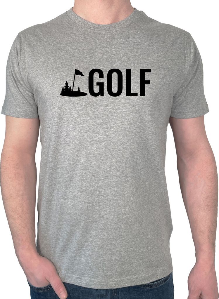 Huuraa Herren T-Shirt Golf Schriftzug S Sport Grey Bio Baumwolle Fairtrade Herrenshirt Geschenkidee