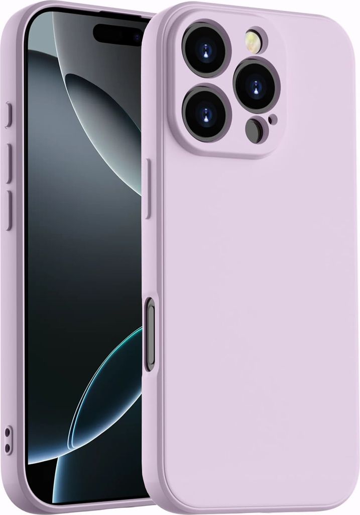 Hülle für iPhone 16 Pro Max Slim Liquid Silikon Gel Gummi Stoßfest Schutzhülle Lila
