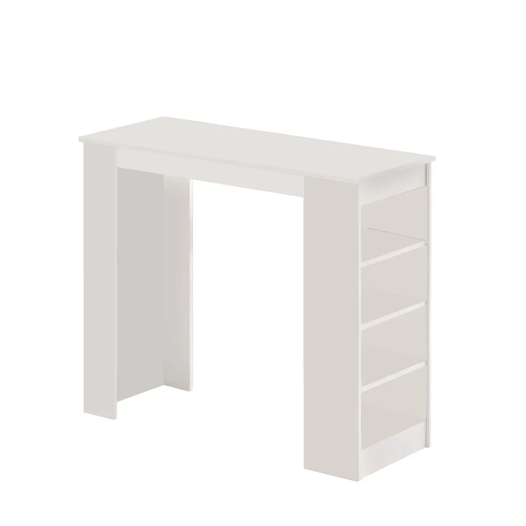Table haute gain de place blanche meuble idéal pour petits espaces - 5