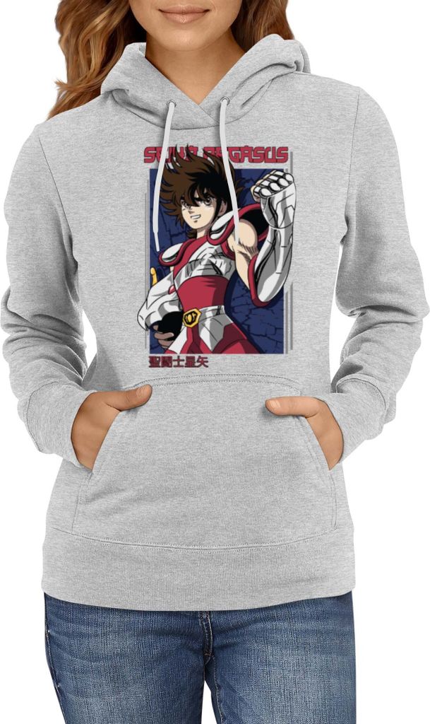 Damen Kapuzenpullover Japan Anime Manga Saint Anime Seiya Pegasus Seiya 04 Pegasus Seiya, Lady S / Grau