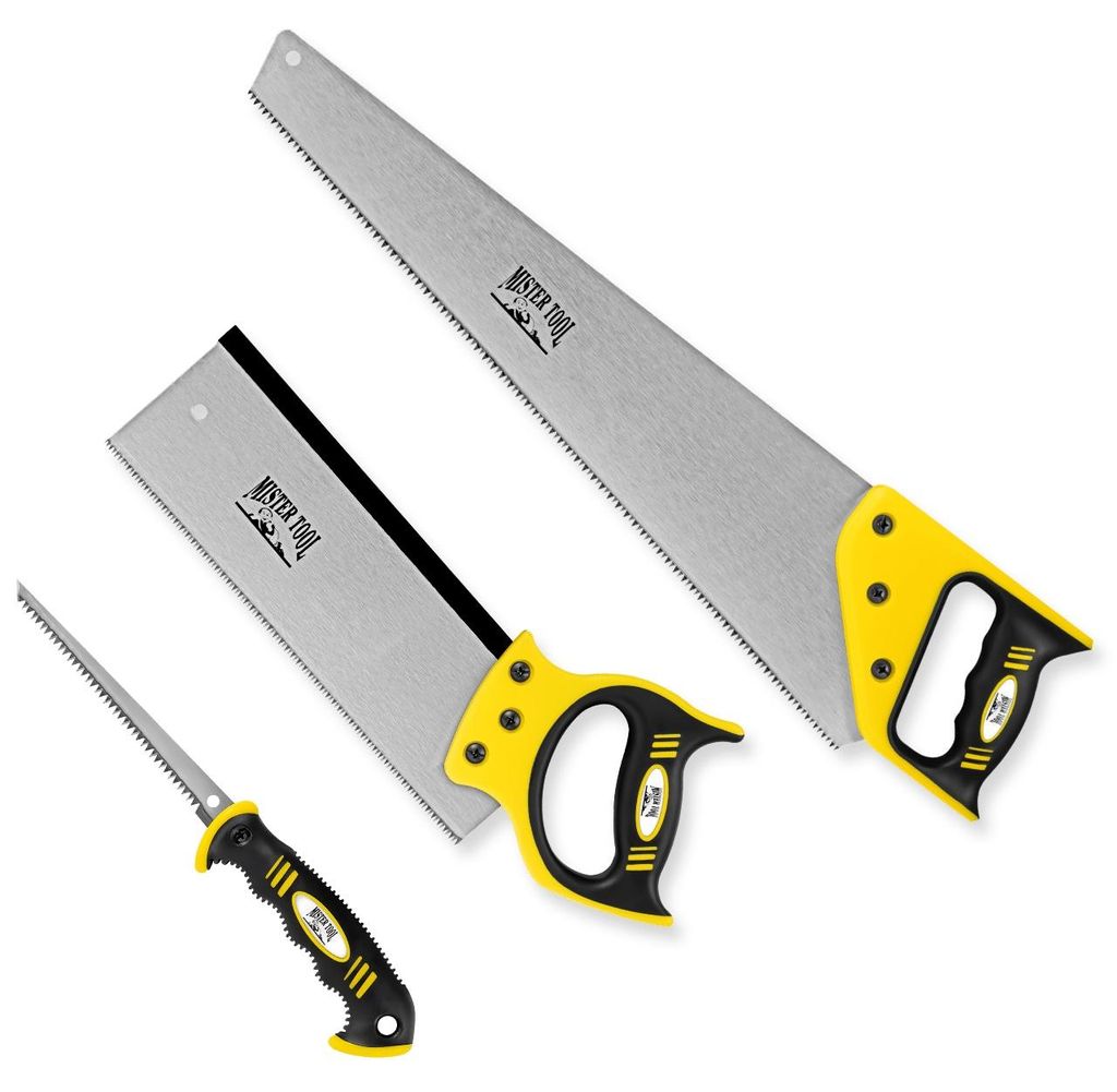 MISTER TOOL Sägenset 3-tlg: Handsäge, Stichsäge und Produktbild 