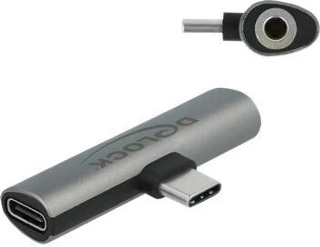 Adaptateur USB-C pour Écouter de la Musique et Charger en Même Temps Noir