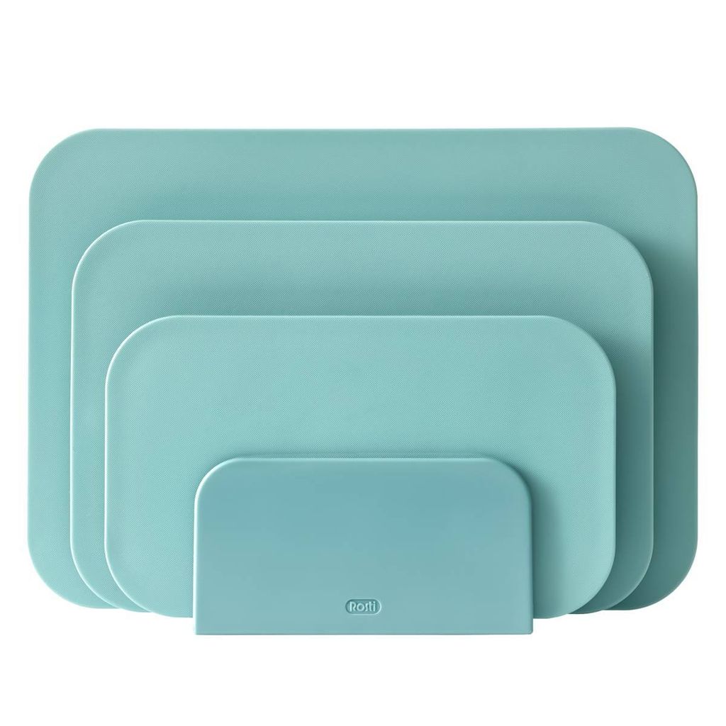 ROSTI Schneidbretter 3tlg. Set Küchenbretter CHOPTIMA mit Halterung nordic green