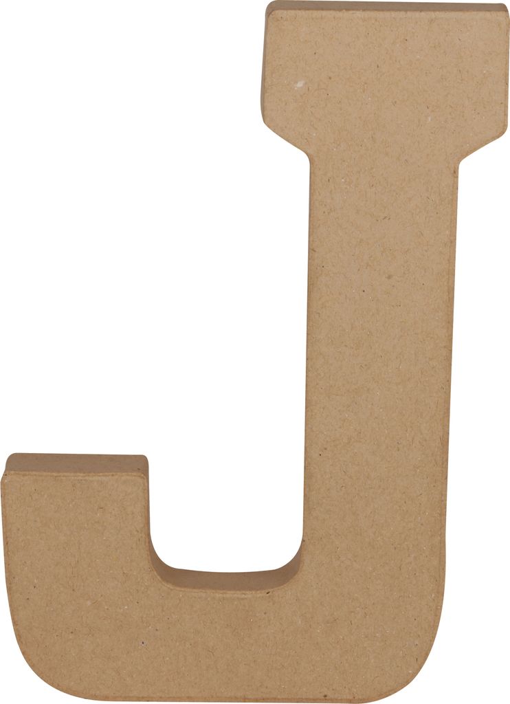 Décopatch 3x Pappmaché Kraft, Großbuchstabe J 20cm - Kartonbraun AC861C
