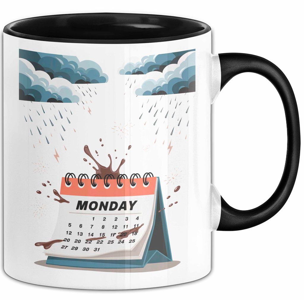 Montags Hasser Tasse Geschenk Lustige Geschenkidee Spruch Für Kaffee Überlebende (Schwarz)