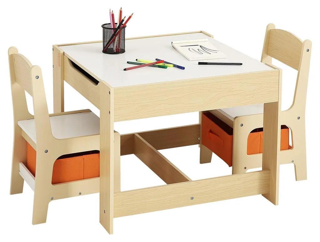 Table et chaises enfant gain de place avec rangement pour jeux et dessins - 10