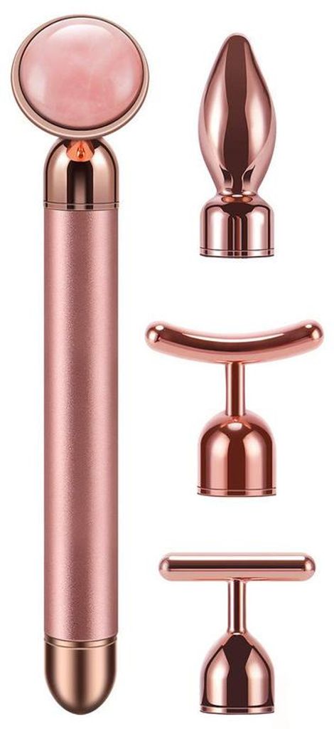 Gesichtsroller Set 4in1 24K Vergoldet 4 Massageköpfe Produktbild 