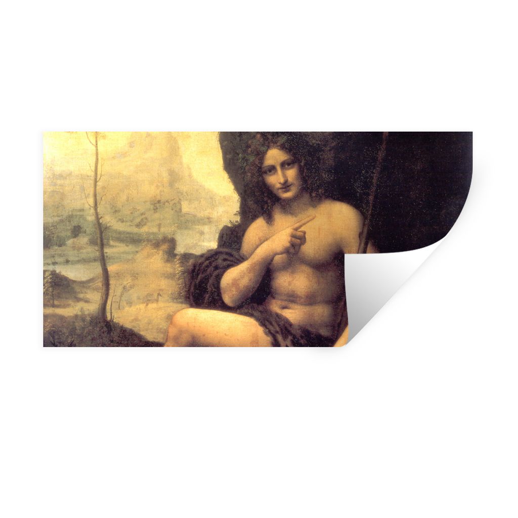 MuchoWow Wandtattoo Wandsticker Wandaufkleber Der heilige Johannes in der Wüste - Leonardo da Vinci 160x80 cm Selbstklebend und Repositionierbar...