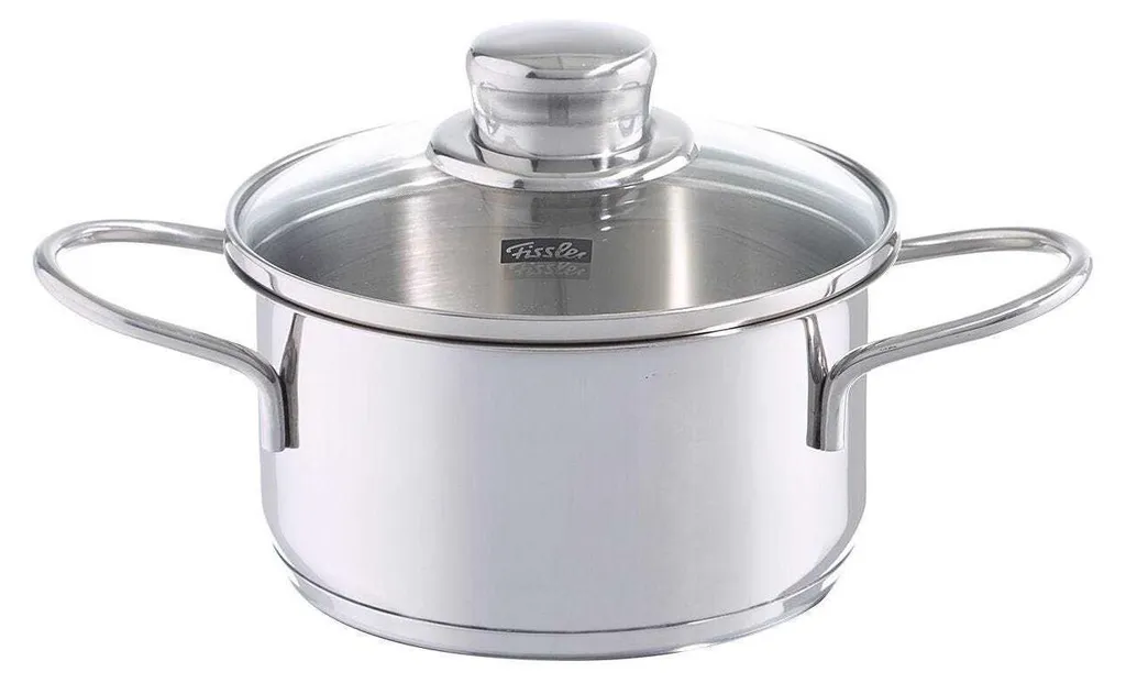 Fissler Pentola Hamburg 24 Cm - 5,8 Litri In Acciaio Inox 18/10, Adatta A Induzione - Coperchio In Vetro E Base Super-Thermic