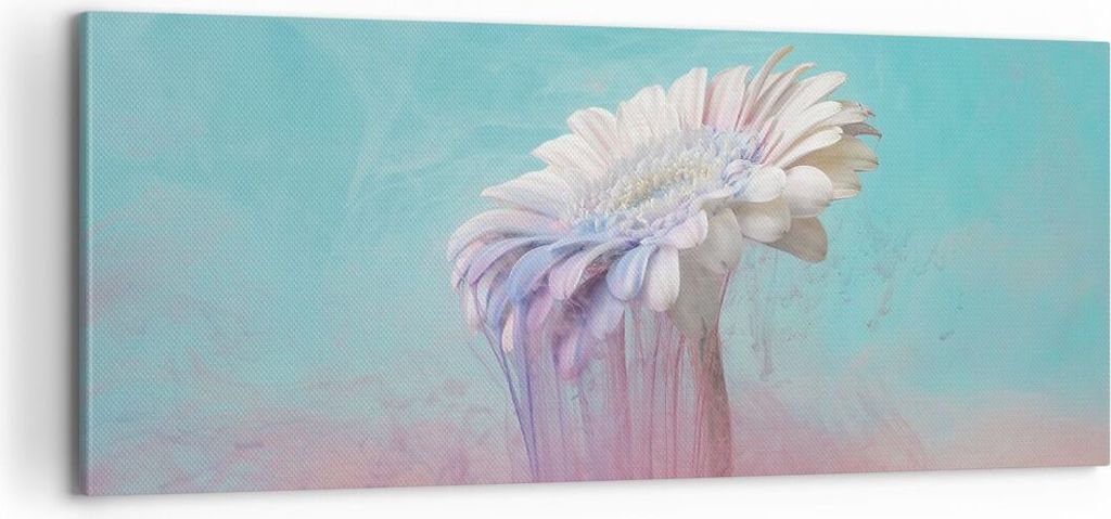 Bild auf Leinwand - Leinwandbild - Einteilig - Modern Grafik Blume - 100x40cm - Wand Bild - Wanddeko - Wandbilder - Leinwanddruck - Bilder - Wandde...