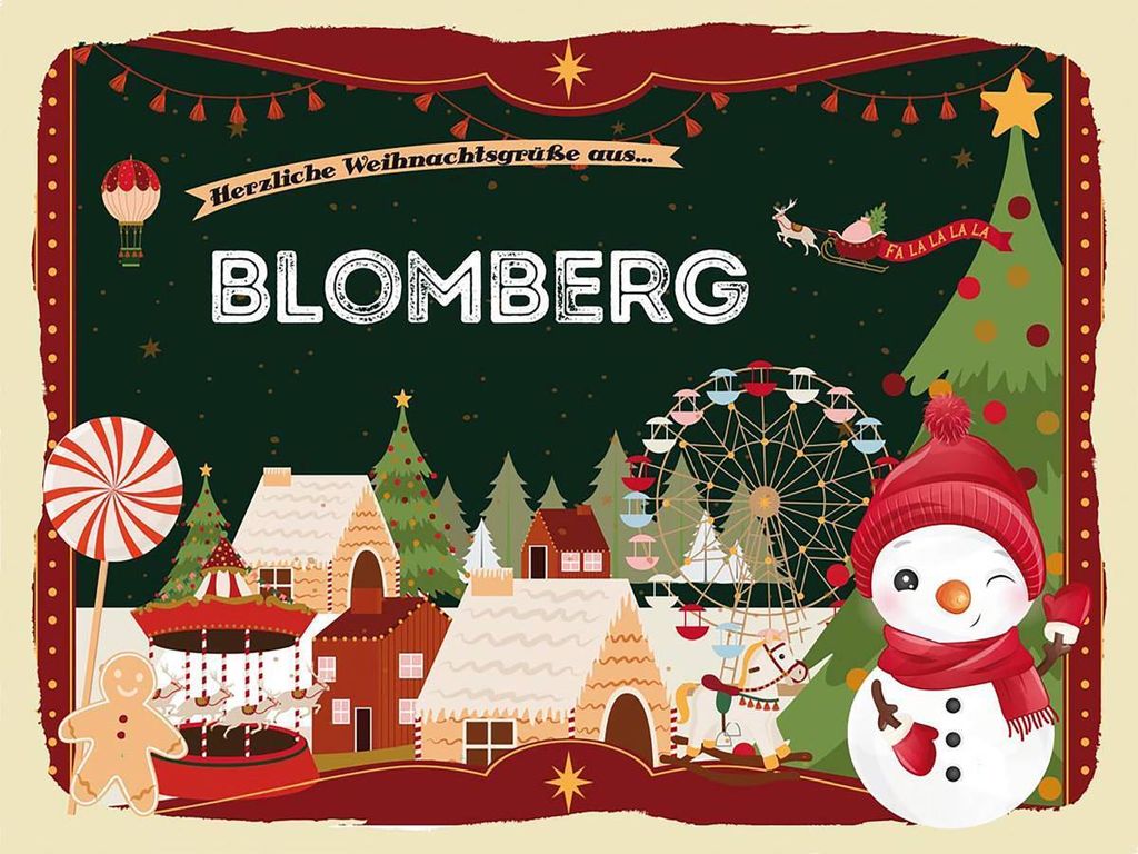 vianmo Holzschild 30x40 cm Weihnachtsgrüße aus Blomberg Weihnachten