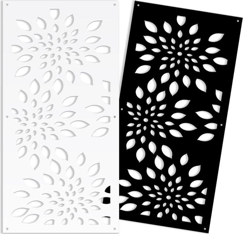 FIREWORKS – Perforiertes PVC–Panel – Sonnenschutz 47x94 cm schwarz