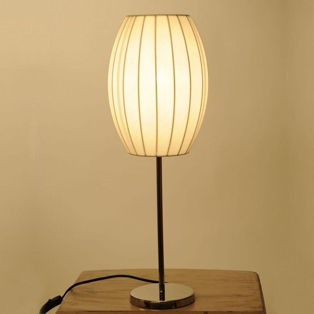 cagü: Design Retro Tischlampe LOOP Prisma Weiß 60cm Höhe Produktbild 