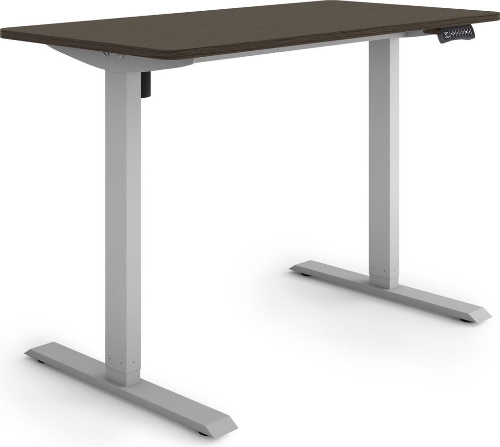 ESMART Germany ETX-121GE 120 x 60 cm Ebenholz Nachbildung Ergonomischer Steh-Sitz-Schreibtisch Stufenlos elektrisch höhenverstellbar 73,5 - 123,5 ...