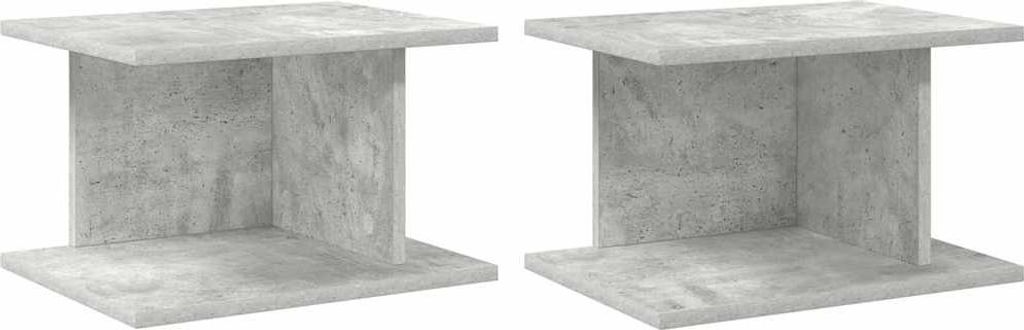 Nachttisch 2 pcs Beton Grau 40 x 30 x 25 cm Holzwerkstoff