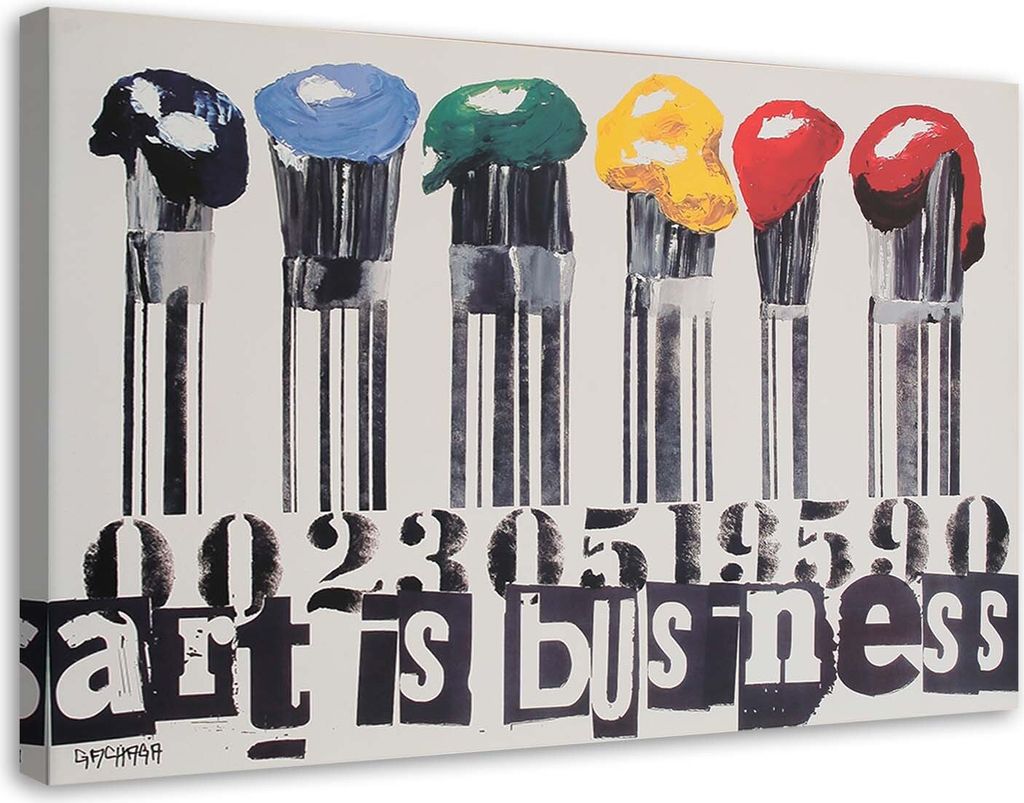 Leinwandbild pinsel mit farbiger farbe 120x80 cm Feeby farbe wandbild bereit zum aufhängen