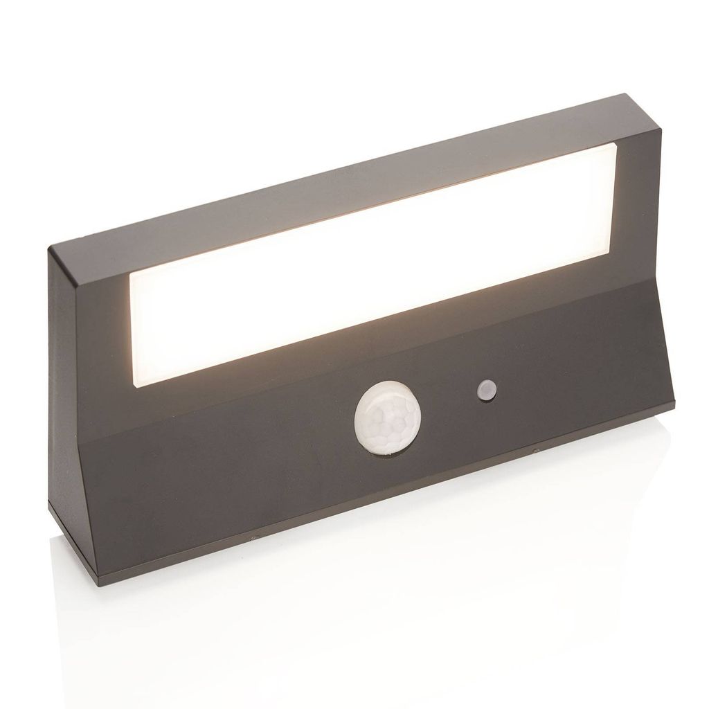 Lindby LED-Solar-Außenwandleuchte Maresia, Sensor, anthrazit