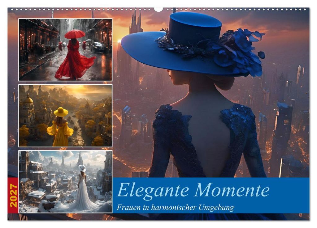 Elegante Momente - Frauen in harmonischer Umgebung (Wandkalender 2027 DIN A2 quer), CALVENDO Monatskalender