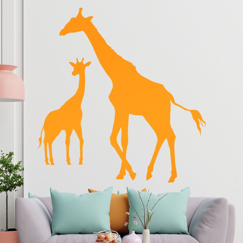 KIWISTAR Giraffe Afrika Silhouette Umriss Wandtattoo in 6 Größen - Wandaufkleber Wall Sticker - Dekoration, Küche, Wohnzimmer, Schlafzimmer, Bad...