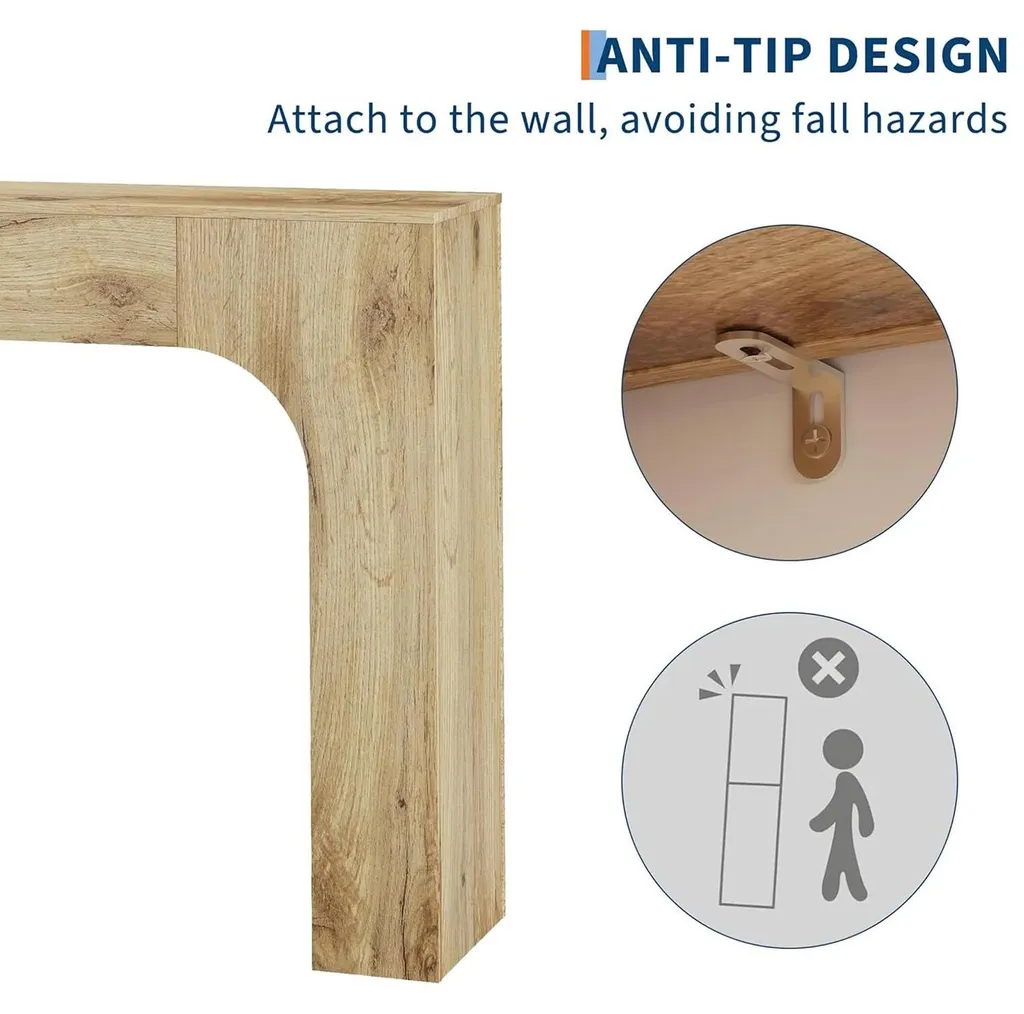 Console de style cottage 120 cm bois chêne naturel beige et robuste